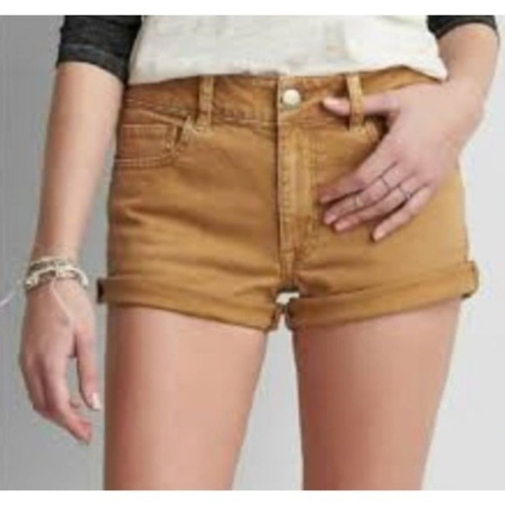 American Eagle Outfitters Mustard Yellow High-Rise Denim Shorts